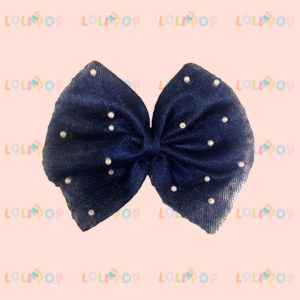 MOÑO MARIPOSA TUL AZUL MARINO