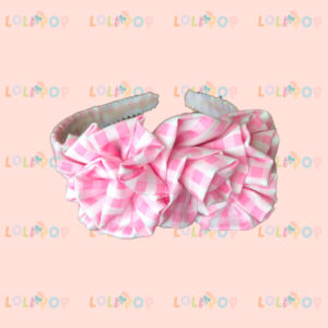 DIADEMA CUADROS ROSA