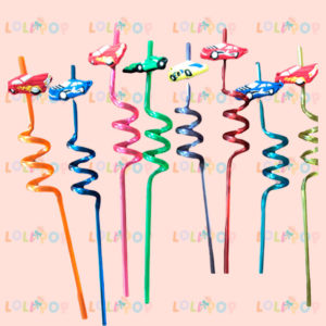 POPOTES DE CARRITOS Y  FIGURITAS DECORATIVAS (4 pzas)