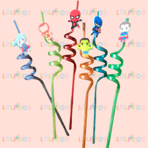 POPOTES SUPERHEROES Y  FIGURITAS DECORATIVAS  (6 pzas)