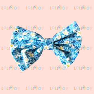 MOÑO SENCILLO FLOREADO COLOR AZUL