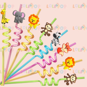 POPOTES ANIMALES SELVA Y  FIGURITAS DECORATIVAS (6 PZAS)