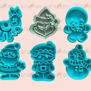 Cortadores Navidad Grinch, elfo, gingerbread man y más.